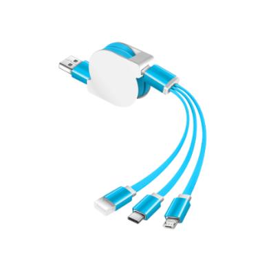 China 3 in 1 Hot Selling Multi Function 3 in 1 Fast USB Cable Universal Type-C Three in One Usb Extension Cable Telescopic Charging Data Line for sale