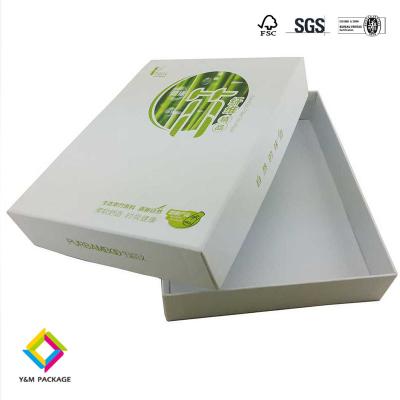 China Custom Logo Luxury Rigid Cardboard Paper Boxes For Packing White Removable Lid With Neck for sale