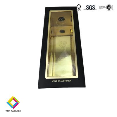 China Customizable Corrugated wine packaging boxes Rigid cardboard logo gold foiled for sale