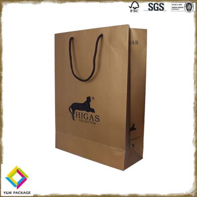 China CMYK Printing Brown Kraft Paper Bags With Handles Food Packaging Bag for sale