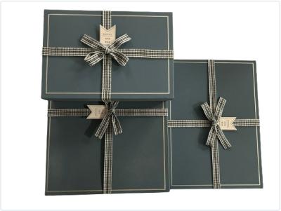 China Intricately Patterned Rigid Paper Boxes With Bow Custom Set For Exquisite Gifts for sale