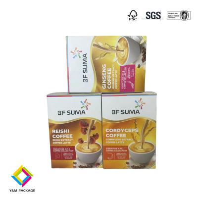 China Branded Recyclable Coffee Folding Carton Pack Boxes For Coffee Sachets for sale