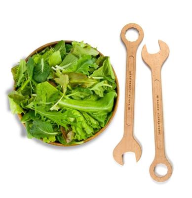 China Fun Use Salad Key Viable Wooden Cutlery Serving Spoon for sale