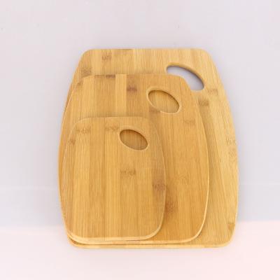 China Sustainable New Design 3pc Bamboo Cutting Board Set With Handle for sale