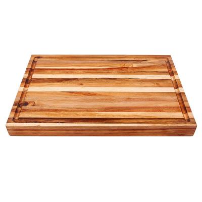 China Sustainable Wholesale Bread Board With Groove Acacia Edge Wood Grain Board for sale