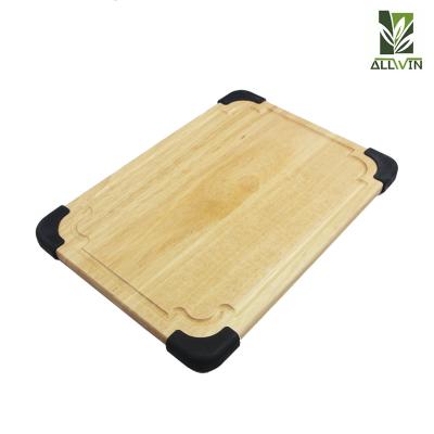 China Wholesale Eco-Friendly Disposable Silicone Non-slip Edge Cutting Board Rubber Wood for sale