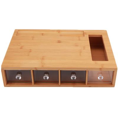 China Sustainable Wholesale Eco - Friendly Bamboo Food Chopper With PET Trays Drawers for sale