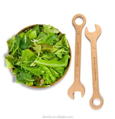 China Good Selling Sustainable Top Design Key Wooden Salad Servers for sale