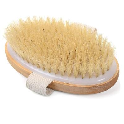 China Boar Natural Body Hair Dry Skin Wooden Bath Brush for sale