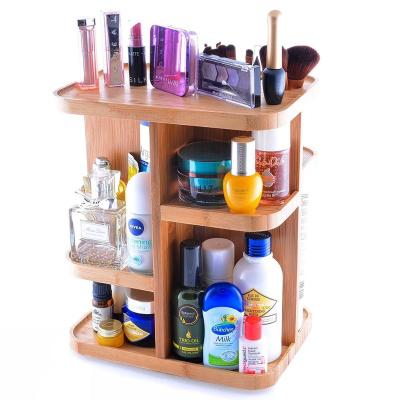 China Sustainable bamboo wooden cosmetic organizer for your vanity, bathroom, cabinet, kitchen, table top, countertop and desk for sale