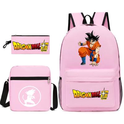 China Breathability and Weight Reduction 3PCS Cartoon Backpack Anime Dragon Ball Cosplay Bookbag Large Capacity Laptop Backpack for sale