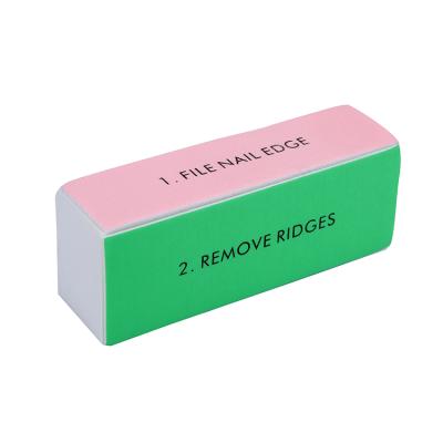 China Wholesale Custom Thickening Polishing Nail File Eco-friendly Four Sided Nail Buffer Pink Green Block for sale