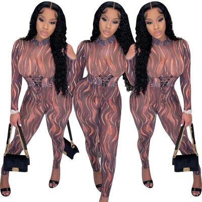 China Fashion High Quality 2022 new style nightclub designer sexy QUICK DRY hot sale waist slimming casual one-piece jumpsuit overalls for sale