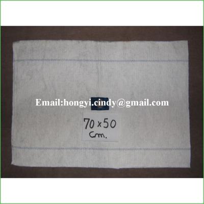 China Anti-bacteria Bleached Color White 100% Recycled Cotton Flooring Fabric With Buttonhole for sale