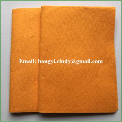 China Anti-bacteria viscose and polyester needle punched non-woven floor cleaning super absorbent cleaning cloth orange for sale