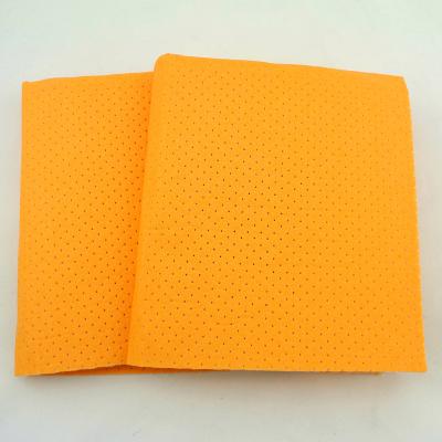 China Durable PU Coating Perforated Super Absorbent Synthetic Chamois Car Cleaning Cloth for sale