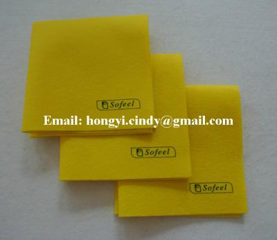 China Anti-bacteria Color Household Cleaning Products Logo Printed Yellow Nonwoven Multipurpose Cleaning Cloth for sale