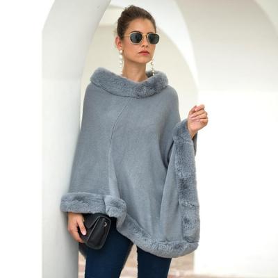 China Female Poncho Fashion Capes Lady Tassel Stole Anti-wrinkle 2020Winter Women Thickening Wool Fur Scarf Lady Warm Shawls Faux for sale