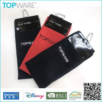 China Topware Good Quality Sports Towel Waffle Microfiber Golf Disposable Quick Dry Towel for sale