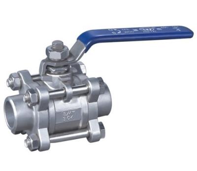 China Three Piece CF8 / CF8M Floating Ball Valve With Lock For Oil DN15 ~ DN100 for sale