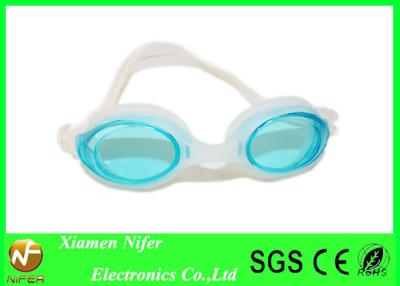 China Rose Lens White  Frame Trap Silicone Swimming Glasses / Kids Swim Goggle for sale