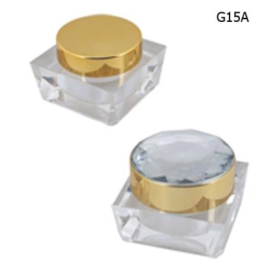 China Custom Clear Plastic Cosmetic Jars With Plastic / Aluminum Cap for sale