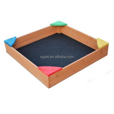 China Wooden Wooden Sandbox for Kids Outdoor Wooden Sandbox with Cover Foldable Benches for Backyard, Lawn and Garden for sale