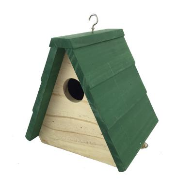 China Stored Outdoor Wooden Triangular Bird Nest , Bird House With A Door On The Bottom To Easy Clean The Faece for sale