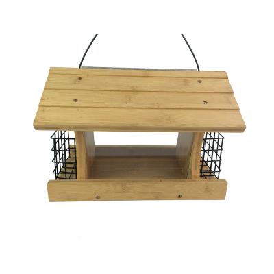 China Stocked Outdoor Wooden Bird Feeder Customize Wholesale Hanging Bird House For Outdoor for sale