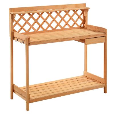 China Country Garden Wooden Potting Bench, Outdoor Gardening Workstation, Garden Working Table for sale