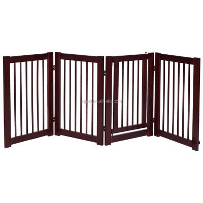 China Sustainable Indoor Wooden Extending Pet Gate , Folding Dog Fence With A Gate for sale