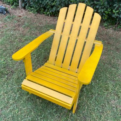 China Traditional Outdoor Patio Garden Beach Folding Adirondack Colorful Waterproof Colorful Wooden Chair With Ottoman Logo Optional for sale