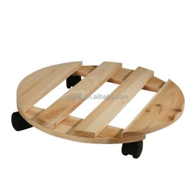 China Wholesale Custom Wooden Flower Planter Plant Motor With Wheels, Plant Pot Trolley for sale