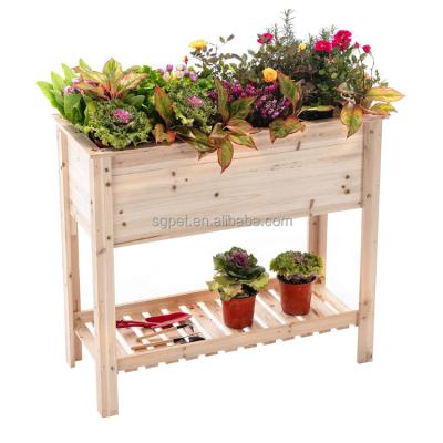 China None Raised Garden Bed With Legs, Elevated Wooden Planter Box With Storage Shelf And Bed Liner, Outdoor Raised Beds for sale