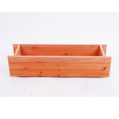 China Wooden Planter Box Country Rectangle Barrel Flower Pot Water Based Paint Decoration for Home and Garden Window Box for sale