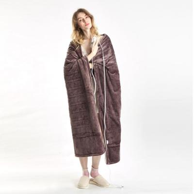 China PASSIONATE Rectangular Solid Brown Color Flannel Warming Throw For Winter for sale