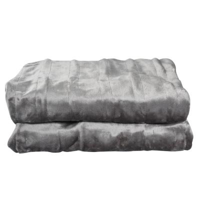 China New Style Gray Color Double Flannel PORTABLE Solid Side Heater Porcelain Throw Electric Blanket Amazon for sale