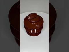 Professional High Voltage Ceramic Insulators Brown / Grey Color Porcelain C-120