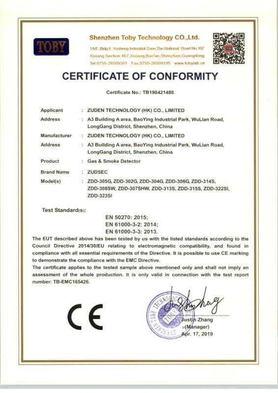 CE - Shenzhen Zuden Technology Co., Ltd.