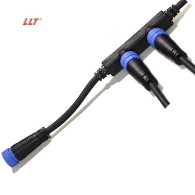 China LLT IP67 Hermetic Distribution Cord M15 Waterproof Road Lighting Module Male Female Cable Connector for sale