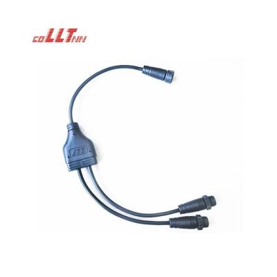 China Outdoor LED Display / Lighting Waterproof IP65 1 To 2 Y Cable Connector Customized Cable Length Wire For Splitter Led Lighting Display for sale