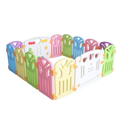 China Easily Assembled 8 Panel Child Style Colorful Folding Plastic Playpen Safety Baby Fence for sale