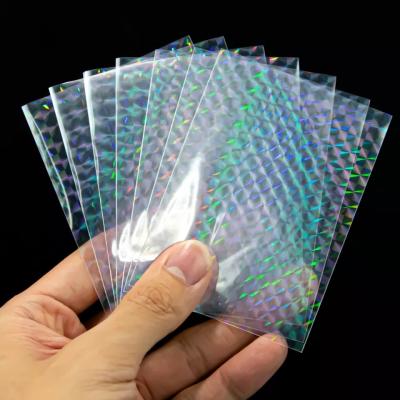 China Board Game PP Soft Plastic Card Sleeves Rainbow Transparent Laser Clear Matte for sale