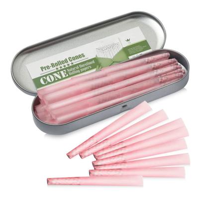 China Pink 1 1/4 Size Rice Organic Cigarette Rolling Papers With Tips for sale