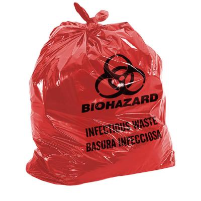 China LLDPE Red Clinical Waste Bags , 30*36