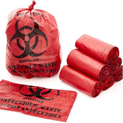 China Red 19*23in Autoclavable Biohazard Trash Bag Biodegradable for sale