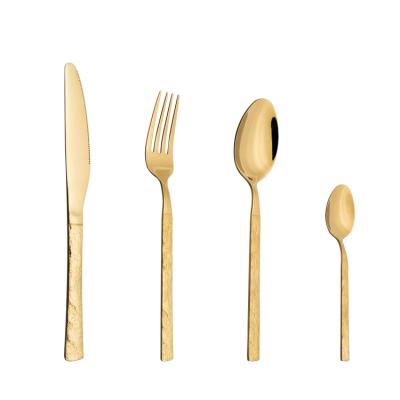 China Viable Wholesale Luxury Silver Matte Silver Matte Restaurant Hotel Cubicles Flatwarefor Home Stainless Steel Cutlery Sets for sale