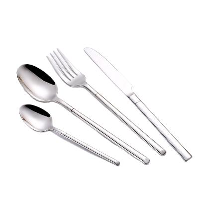 China Best Selling Modern Luxury Stocked Cutlery Set 4pcs Gold + White Handle 18/10 Stainless Steel Flatware Set for sale