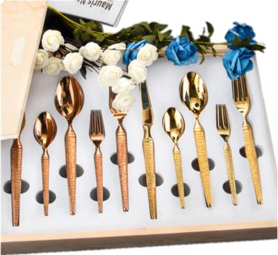 China Luxury Stocked Flatware Set Restaurant Hotel 304 Stainless Steel 10 Pcs Cutlery Set With Box for sale