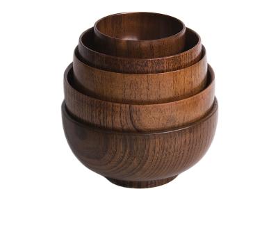 China Sustainable Wholesale Wooden Rice Bowl Instant Noodle Bowl Japanese And Korean Wooden Tableware Wooden Bowl for sale